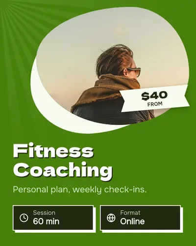 Card design blob-mask-06 in the bold mood — sample card “Fitness Coaching”