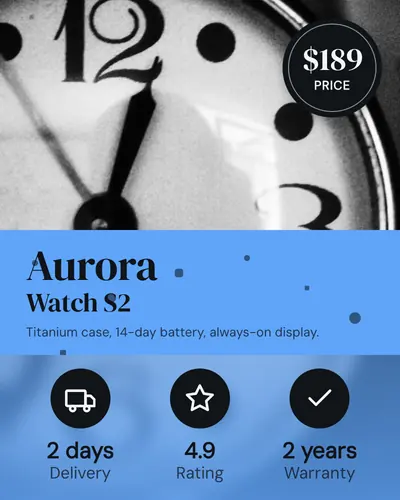 Card design center-band-03 in the playful mood — sample card “Aurora Watch S2”