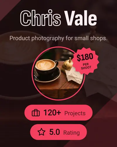 Card design center-medallion-01 in the bold mood — sample card “Chris Vale”