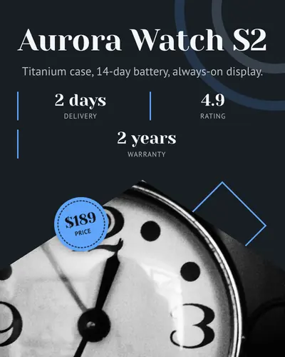 Card design diamond-edge-01 in the premium mood — sample card “Aurora Watch S2”