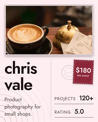 Card design postcard-02 in the modern mood — sample card “Chris Vale”